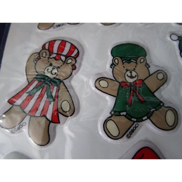 Christmas Teddy Bear Puffy Stickers Vintage 80s DBGCI EUC New Other - Picture 4 of 12